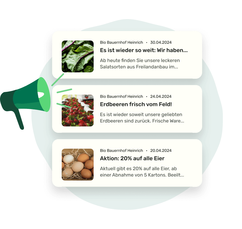 Es werden Ausschnitte aus der Loql App gezeigt. Verschiedene Newsfeedbeiträge