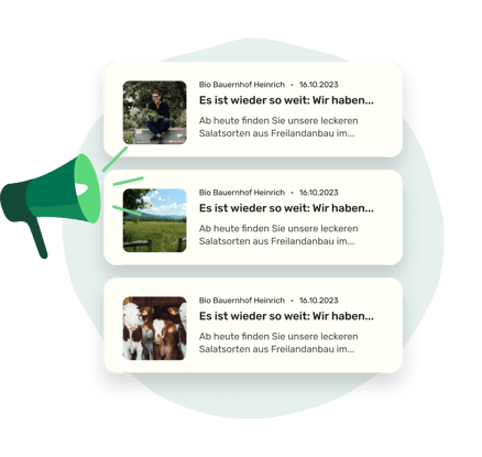 Newsfeed Beiträge von drei Erzeugern aus der Loql App