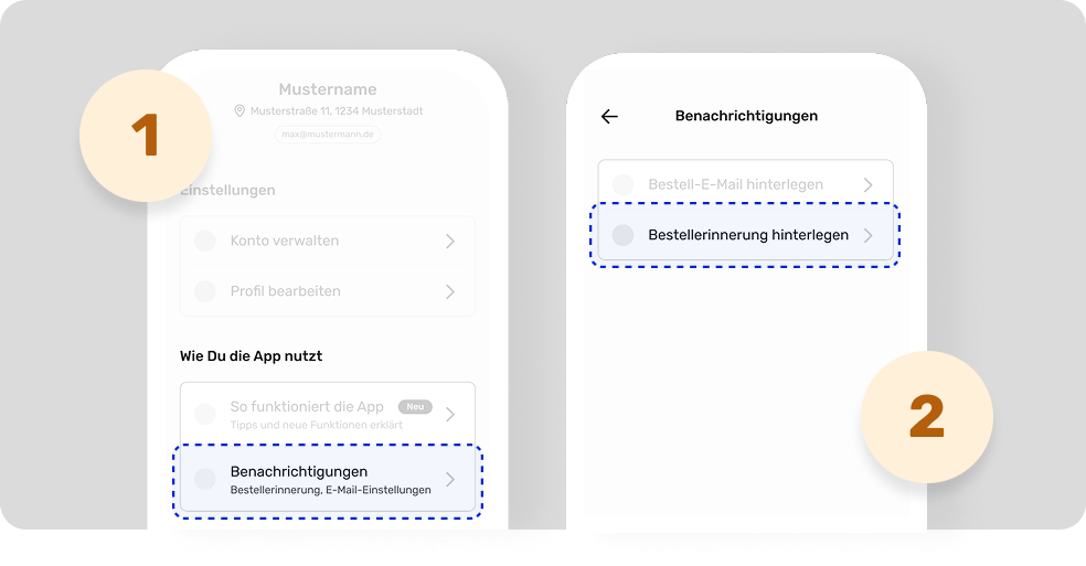 Bestellerinnerung einrichten